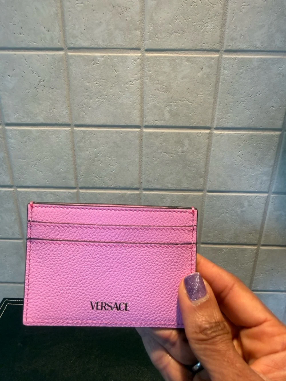 Versace La Medusa Pink Leather Cardholder / Wallet, NWOT - Picture 7 of 9